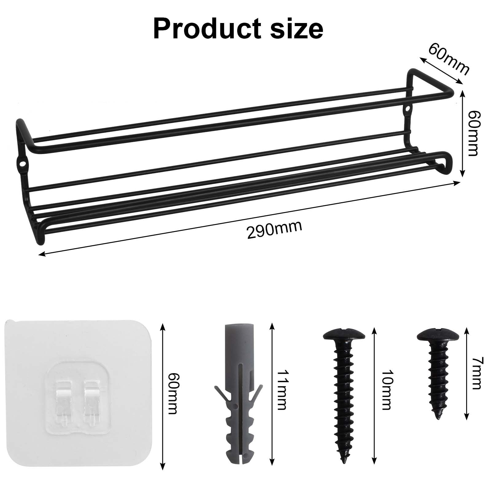 Gewürzregal Wand 2 Set Gewürzregal Hängend Ohne Bohren Küchen Gewürzregal Metall Spice Rack Wall No Drilling Küchenregal Hängend Gewürzständer Für Küchenschrank Duschablage Hängen Wall Organiser