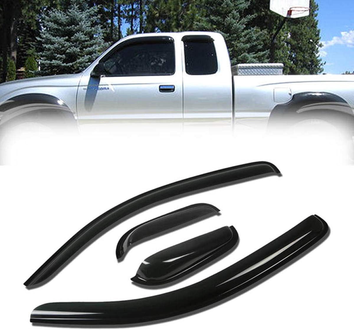 Laprive Auto4pcs for 05-15 Tacoma Access Cab Sun Rain Guard Window Visors