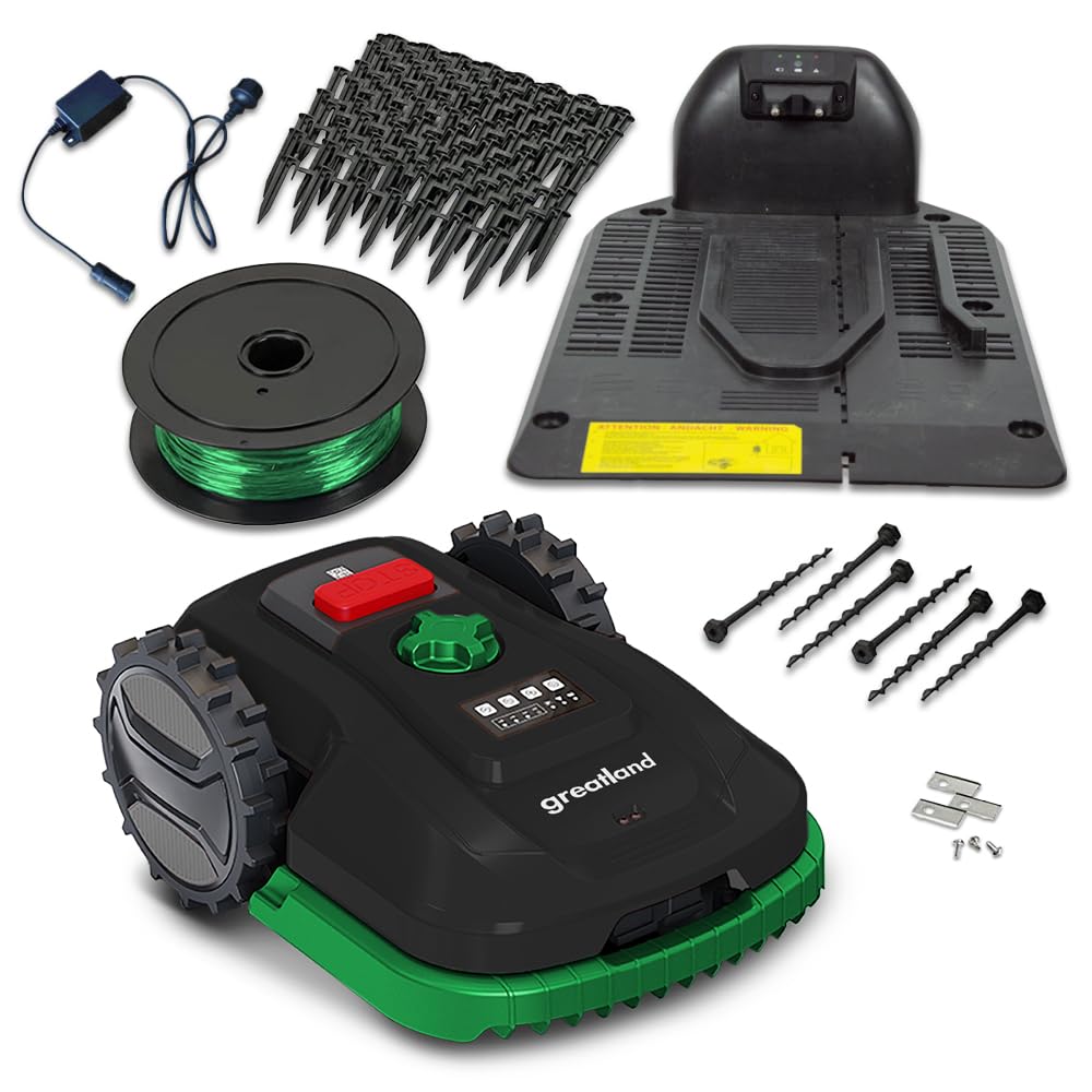 Robot Tondeuse 20V avec Fil périmétrique - Largeur de Coupe 18cm