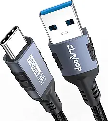 Cabo USB para Android Auto 0,5 m, 10 Gbps/3A USB C Carplay para carro, transferência de dados A para Tipo C 3.2 geração 2 e carregamento rápido para iPhone 16/15, Galaxy Series, Pixel 9/8/7, SSD