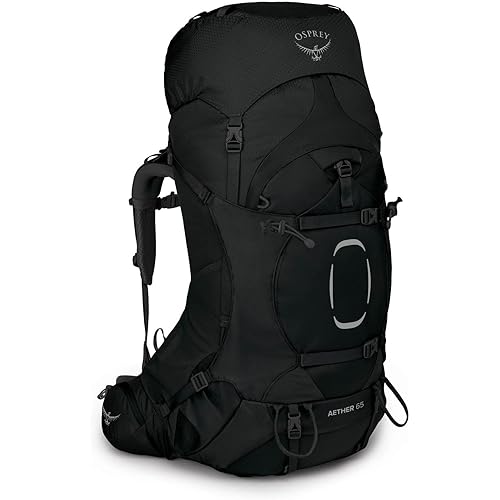 Osprey Aether 65L Men's Backpacking Backpack, Black, S/M