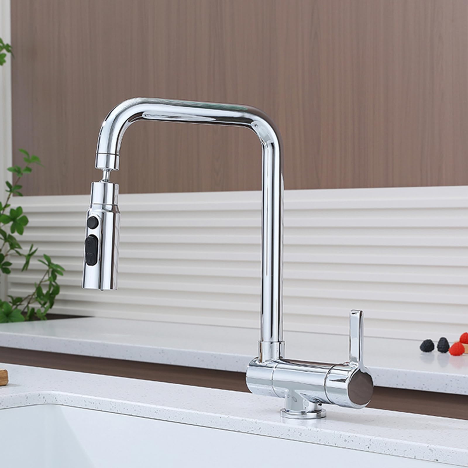 ZYCHSJXA Kitchen Folding Sink Tap Chrome 360 Degree Swivel Spout Single Lever Faucet Mixer Taps L Shape