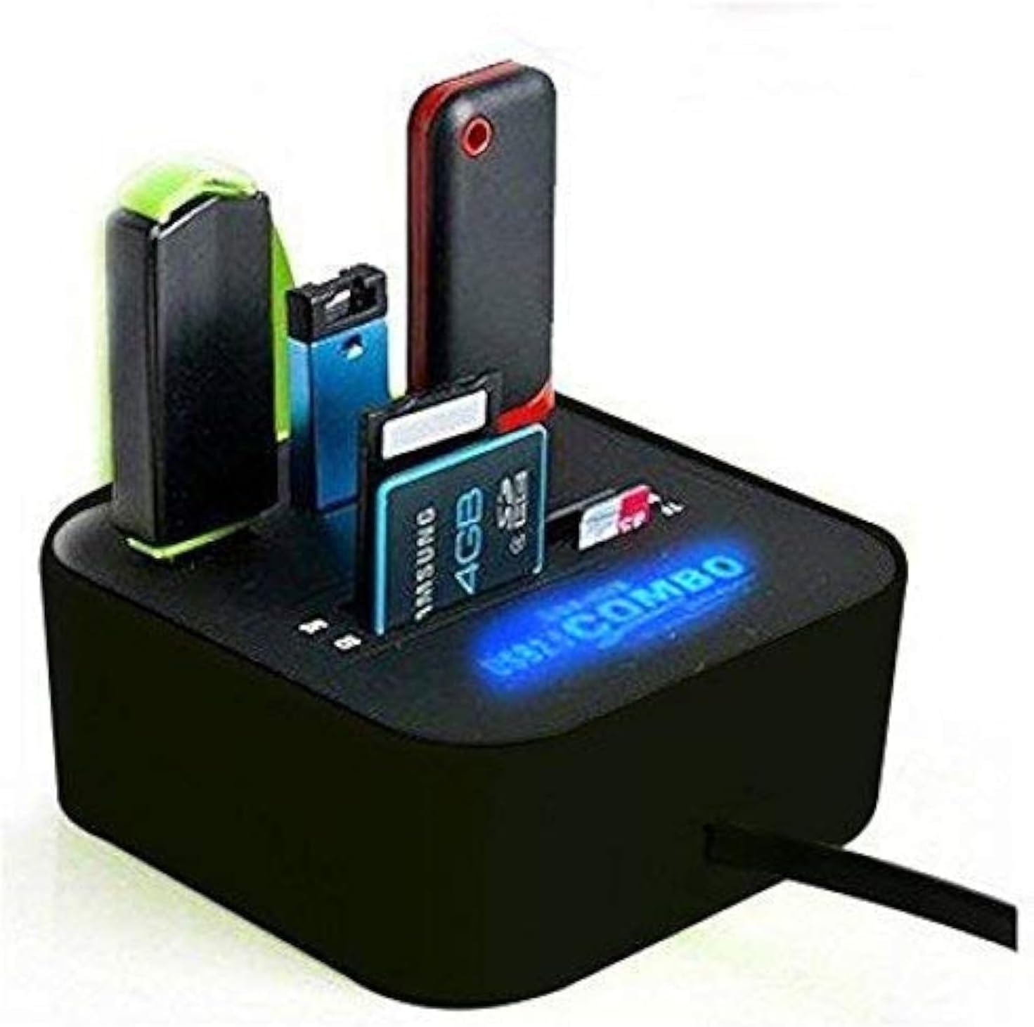 Oraima USB Hub Combo - 3 Ports & All-in-One Card Reader, USB 2.0 for Pen Drives, Cameras, Mobiles, PC, Laptop, Notebook, Tablet - Docking Station, MS/MS Pro/SD/Micro SD Support
