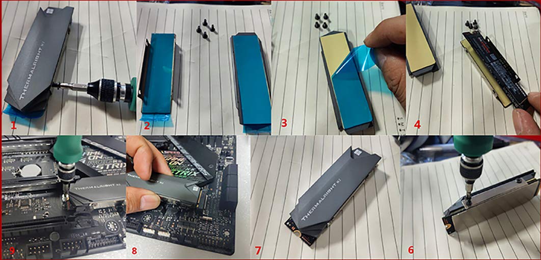 M.2 disipador de calor, disipadores de calor de aluminio NVMe M.2 2280 SSD con almohadilla térmica de silicona