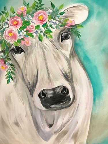Suyaloo Kits de pintura de diamantes 5D para adultos, kits de arte de diamantes de vaca para adultos, niños principiantes, pinturas redondas de