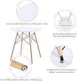 H.J WeDoo Round Dining Tables Round Coffee Table Modern Fashion Leisure Small Kitchen Table Suitable for Living Room, White - 7