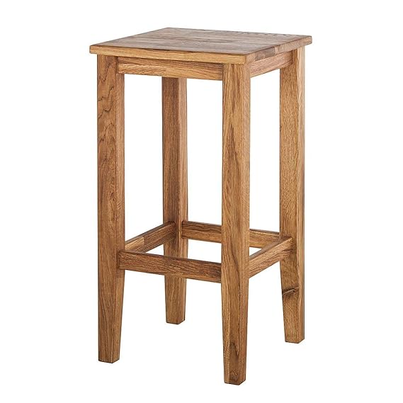 G Fine Furniture Wooden Long Bar High Stool for Home | Kitchen Stool | Mango, Natural Brown & Black