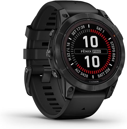 Garmin [Renewed fēnix 7 PRO GPS 47mm Smartwatch, Multispo…