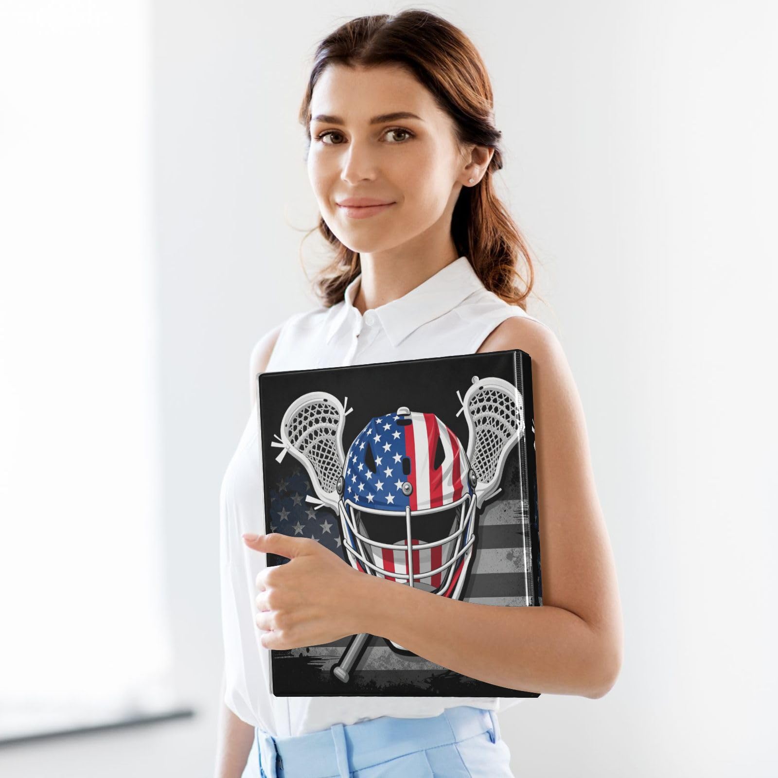 Raccoglitore con portablocco integrato bandiera americana Lacrosse