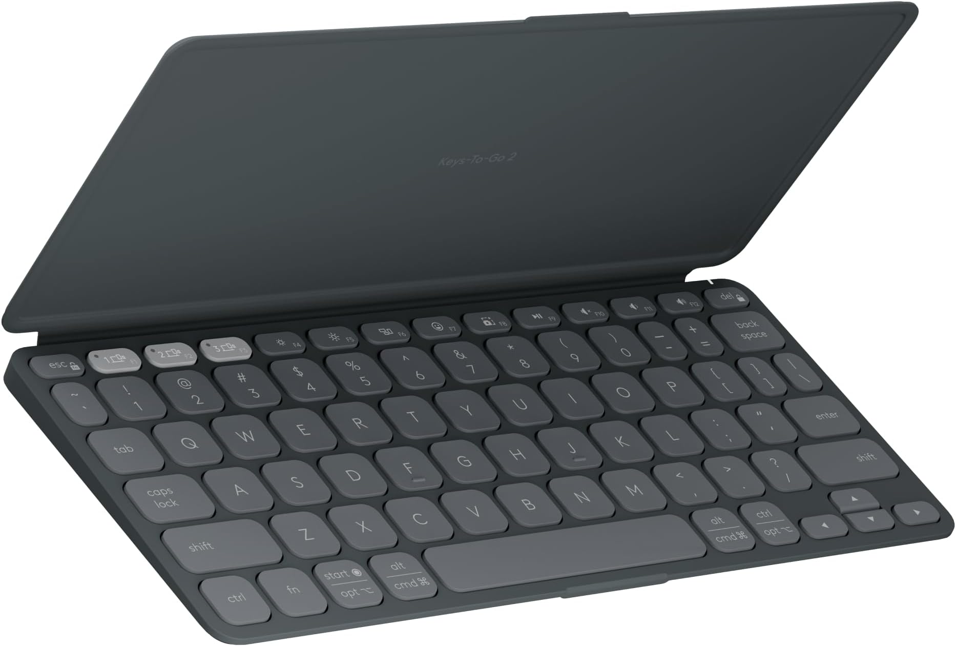 Logitech Keys-to-Go 2 Portable Bluetooth Keyboard for Tablet with Built-in Cover, Slim and Compact Wireless Keyboard for Windows, Android, Linux, iPad, iPhone, Mac - Graphite