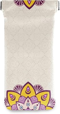 susiyo Colorful Abstract Mandala Glasses Case Portable Microfiber PU Leather Soft Sunglasses Bag Eyeglasses Pouch Holder Squeeze Top for Women Men