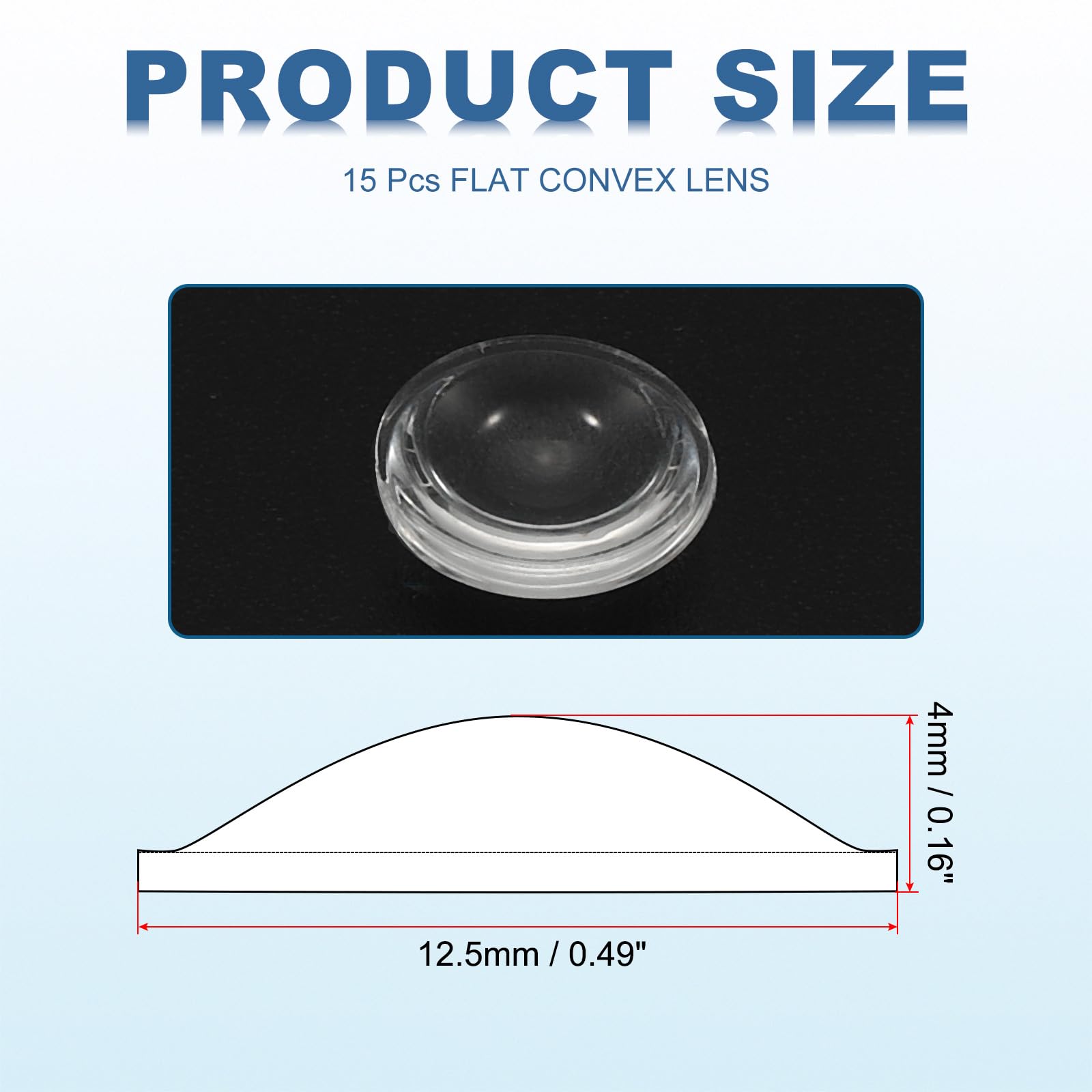 PATIKIL Diameter 12.5mm Flat Convex Lens - Image 2