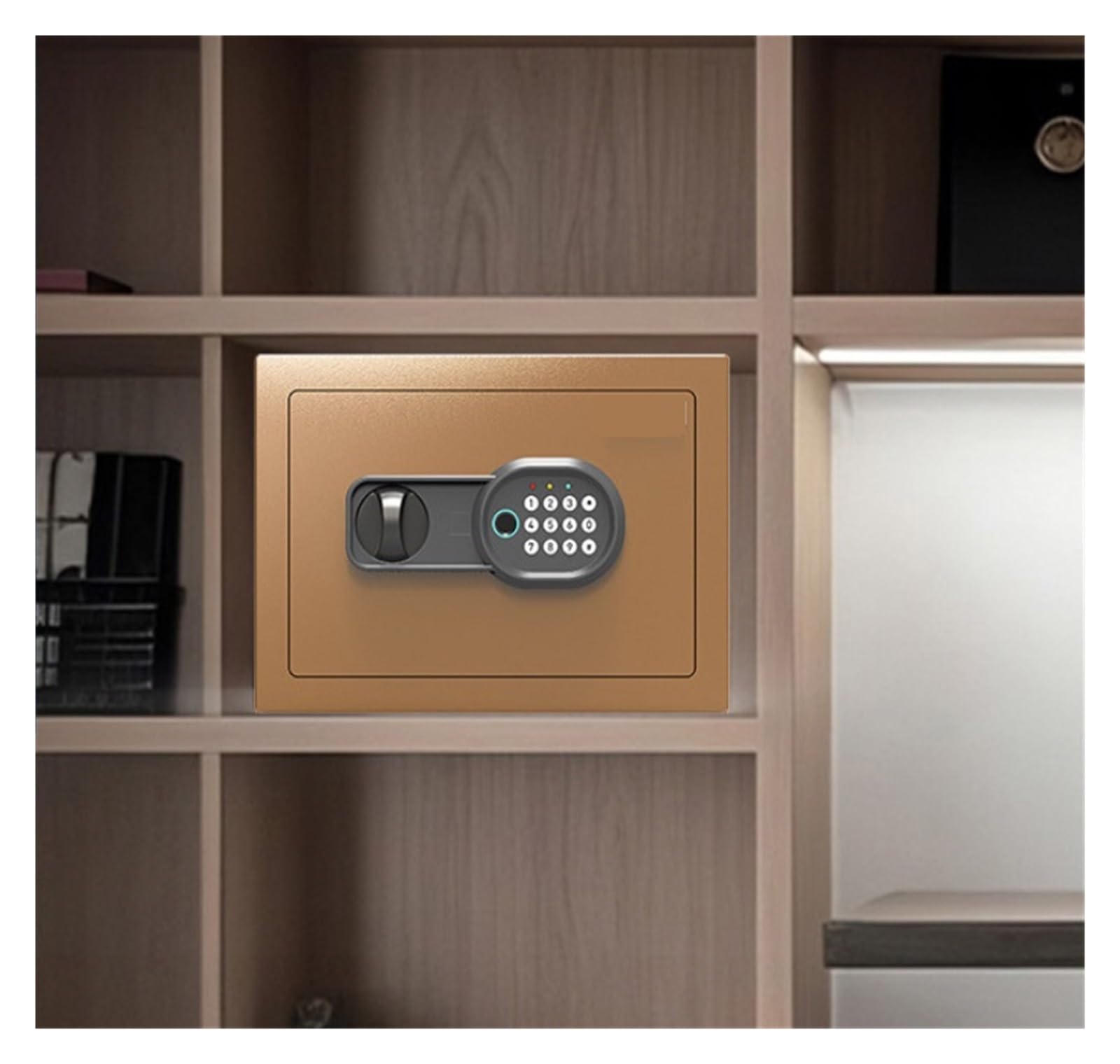 Piccola cassaforte elettronica domestica con tastiera digitale cassaforte | Sistema di allarme, for denaro contante gioielli oggetti di valore(Black)