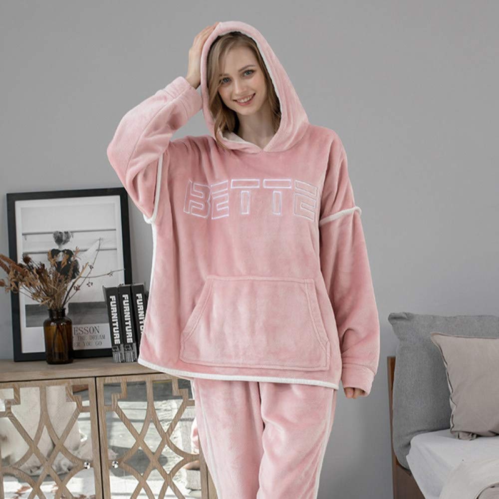 Pyjama Femme Hiver Polaire Corail - Ensemble Capuche, Pantalon - Dessin Animé - Chaud, Doux - Pour Maison, Soirée Cocooning - 7