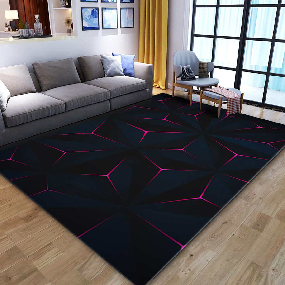 Alfombra De Ilusión Óptica 3D, Alfombra De Suelo con Ilusión De Vórtice, Alfombra 3D Antideslizante Abstracta Moderna para Puerta De Entrada, Baño, Escaleras, Sala De Juegos,M,80 * 160cm