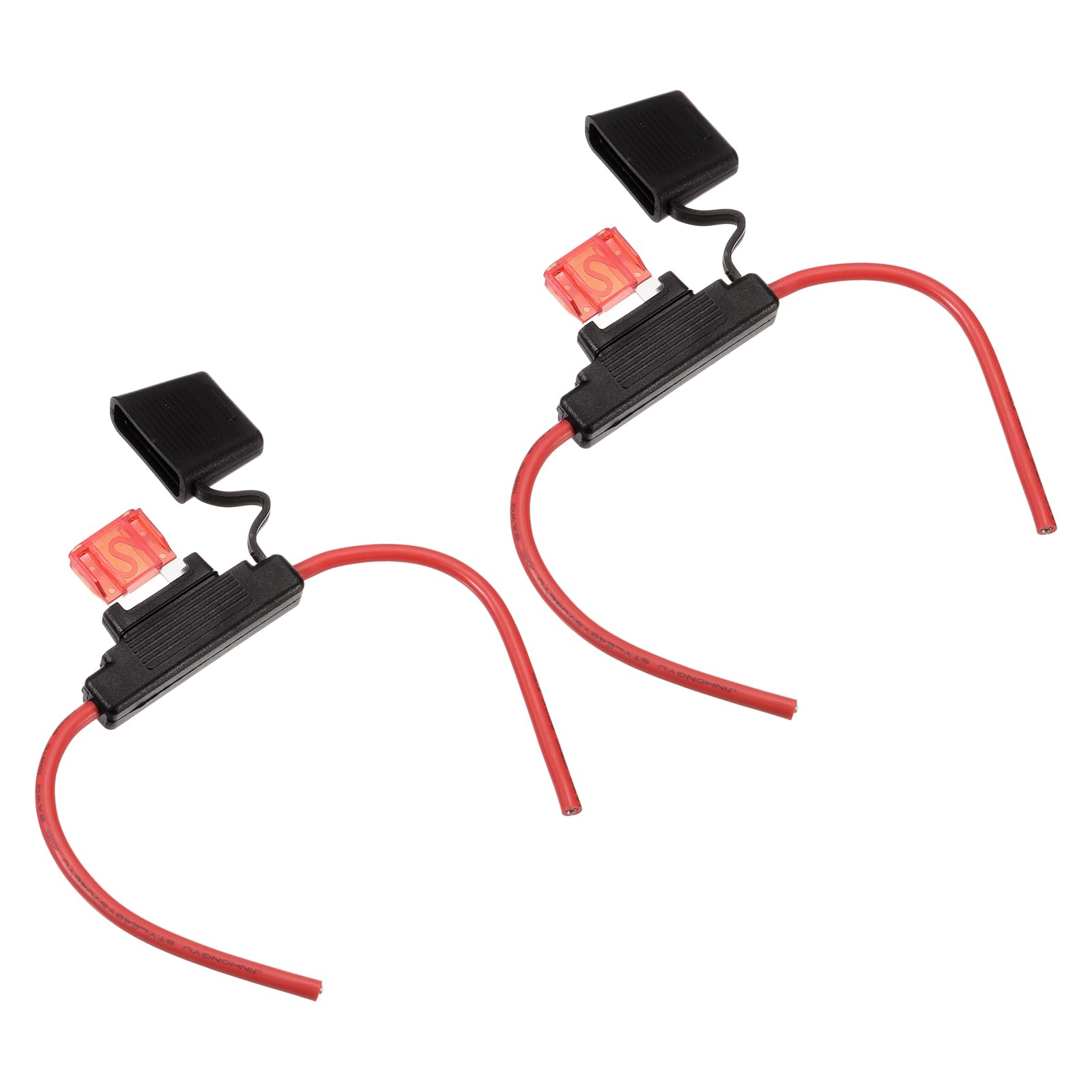 DMiotech 2 Pcs Inline Fuse Holder DC 32V 8 AWG Waterproof Blade Fuse Holder 50A for Automotive Marine, Truck, Motorcycle Red