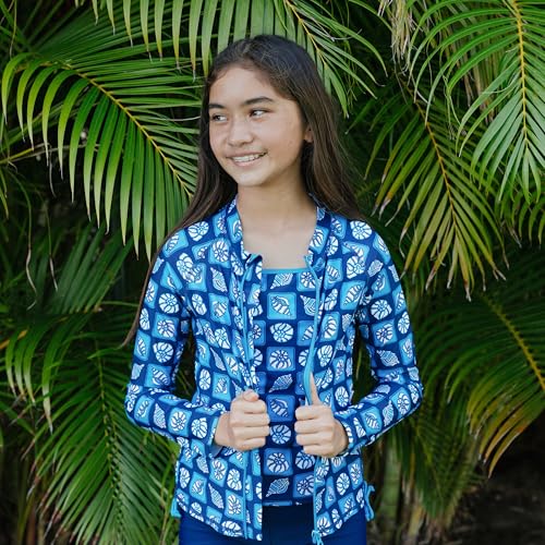 Image of SwimZip Girls' 3 Pc Swim Set w /Long Sleeve Rash Guard, Tankini & Shorts UPF 50+