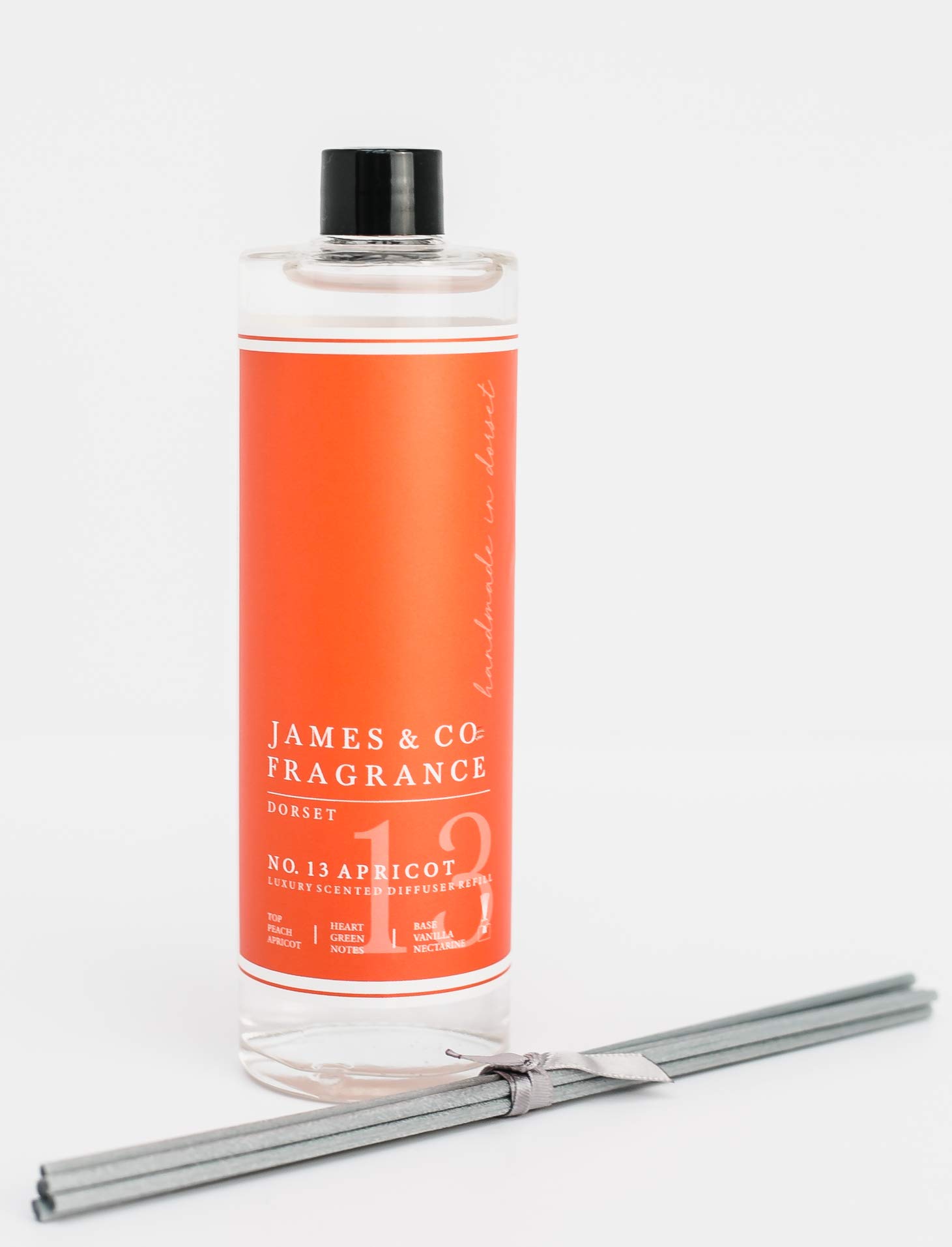 James & Co No.13 Apricot (Peach & Apricot) 200ml Reed Diffuser Refill Bottle with 6 Fibre Reeds