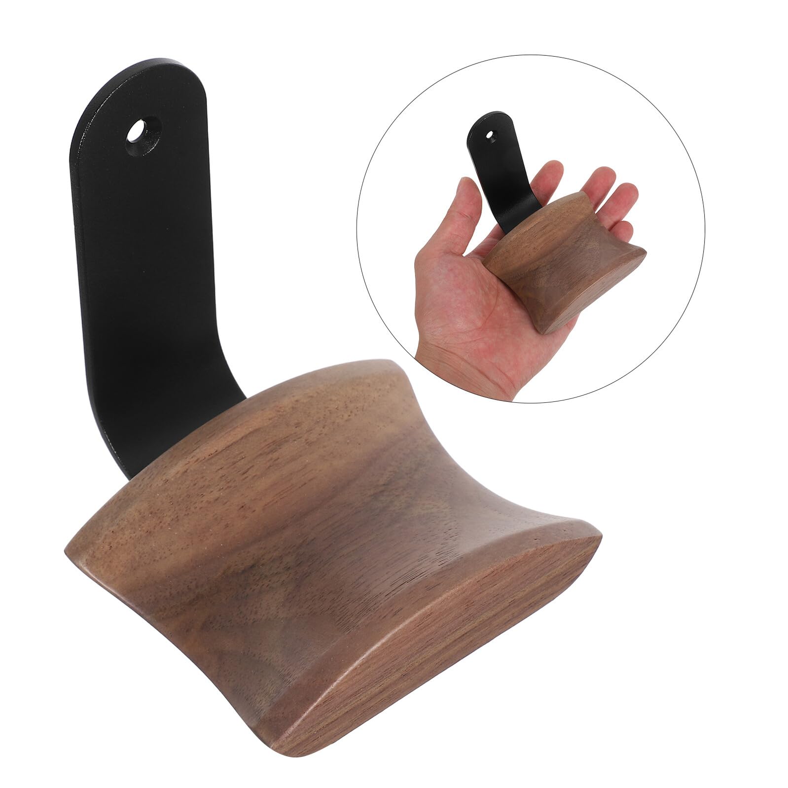 BESPORTBLE Soporte Auriculares Pared Madera Nogal Gancho para Colgar Headphones Gaming Estudio Compacto Fácil Instalación Compatible