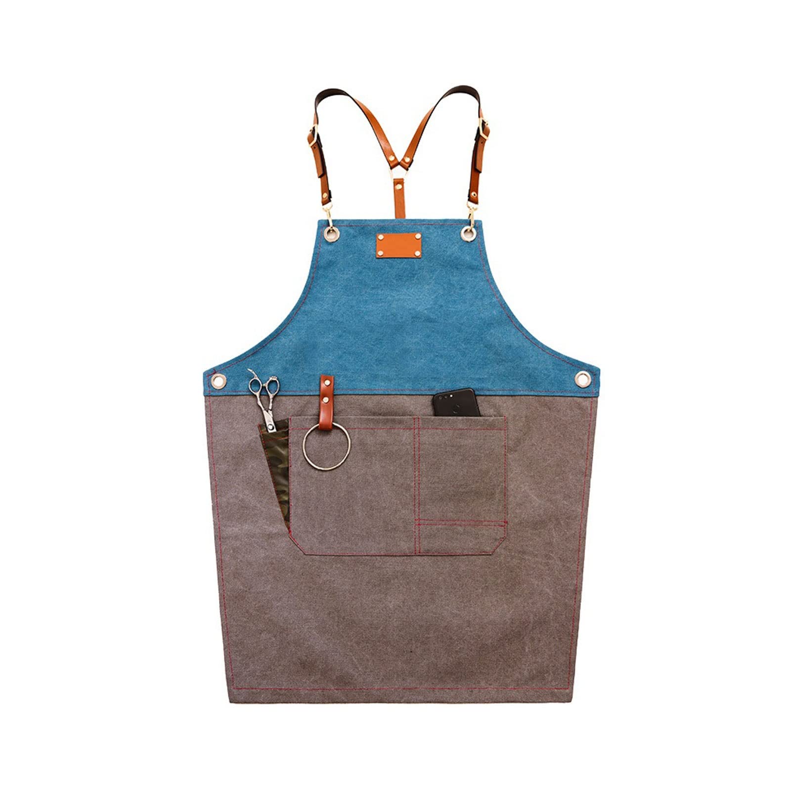 Grembiuli Grembiuli Uomo Donna Abbigliamento da Lavoro Ristorante Bar Sala da tè Camerieri Negozio di tè Negozio di Fiori Pittura Cucina Forno (Grigio.)
