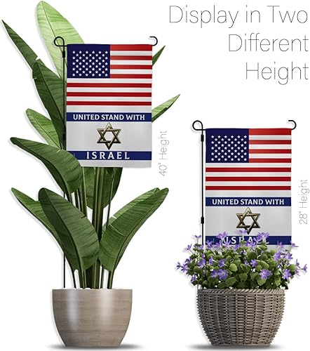 Miniatura 11 de US United Israel - Juego de postes de bandera de Estados Unidos para el exterior de la casa con tapiz de palestinos, puerta de casa, estacas de