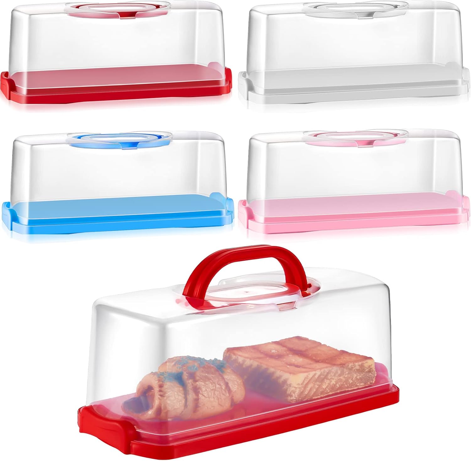 Tessco 4 Pieces Portable Bread Box with Clear Lid and