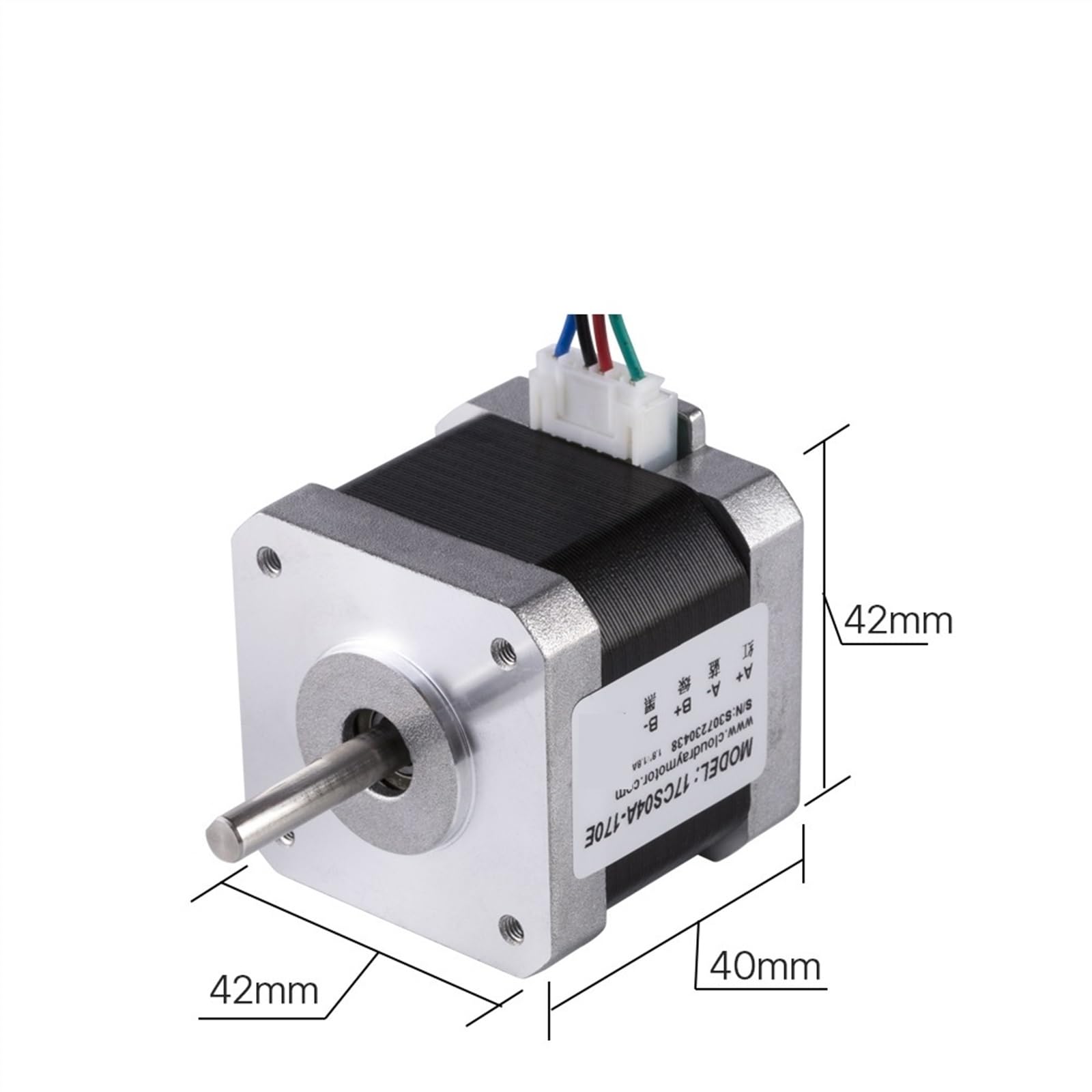 Nema 17 Silnik Krokowy 0.42Nm 1.7A 2 Fazy 40mm Silnik Krokowy 4-ołów Do Drukarki 3D Grawerowanie Cnc Frezarka(17CS04A-5pcs)