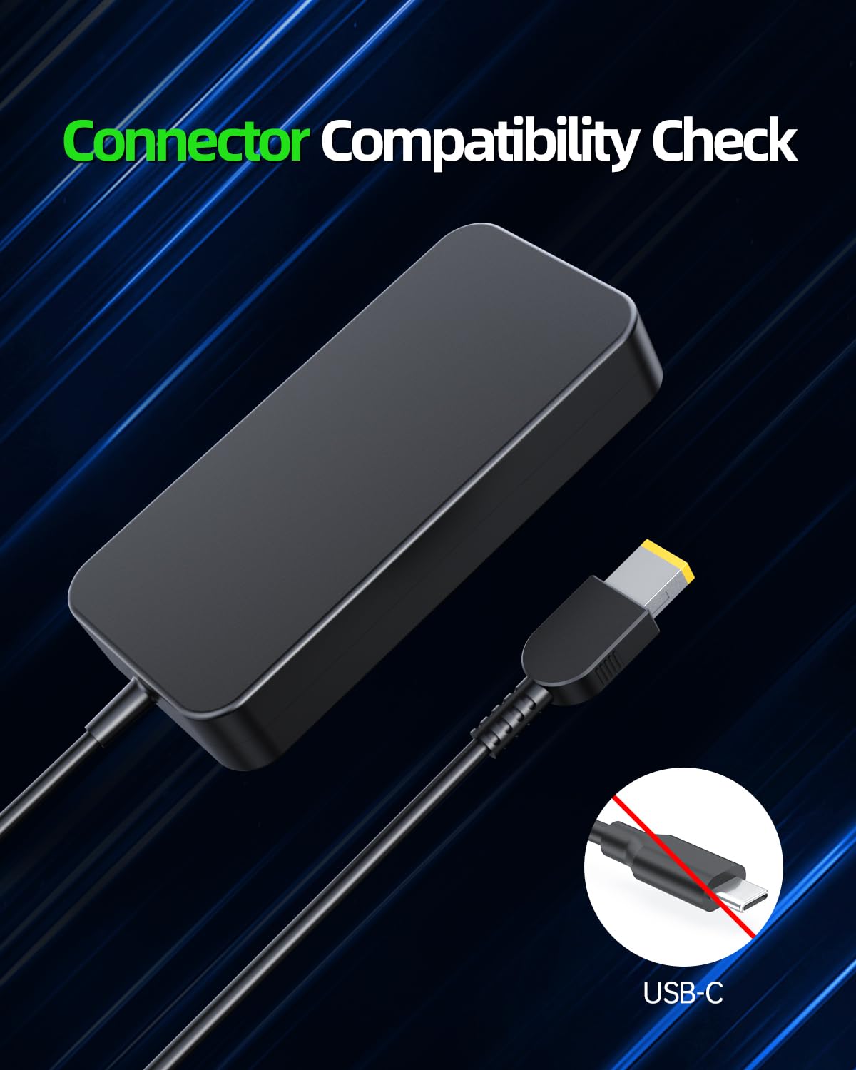 135W Charger Fit for Lenovo Thinkpad Docking Station Power Cord, Slim Tip, (Safety Certified by UL), for Universal Thunderbolt 3 4 Smart Essential Dock Gen 1 2, Ultra Pro Docking Station