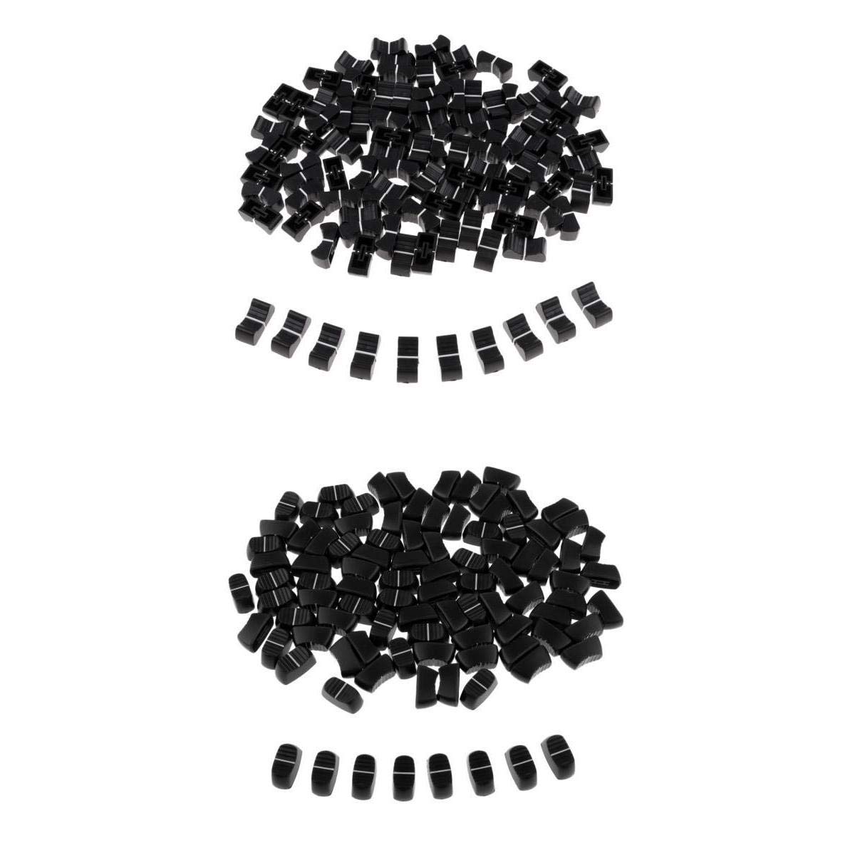 200 Pieces Touch Sensitive Slider Ribbed Mixer Fader Knob Caps Black|Consumer Electronics | Vintage Electronics | Vintage Audio & Video | Reel-to-Reel Tape Recorders-image-1