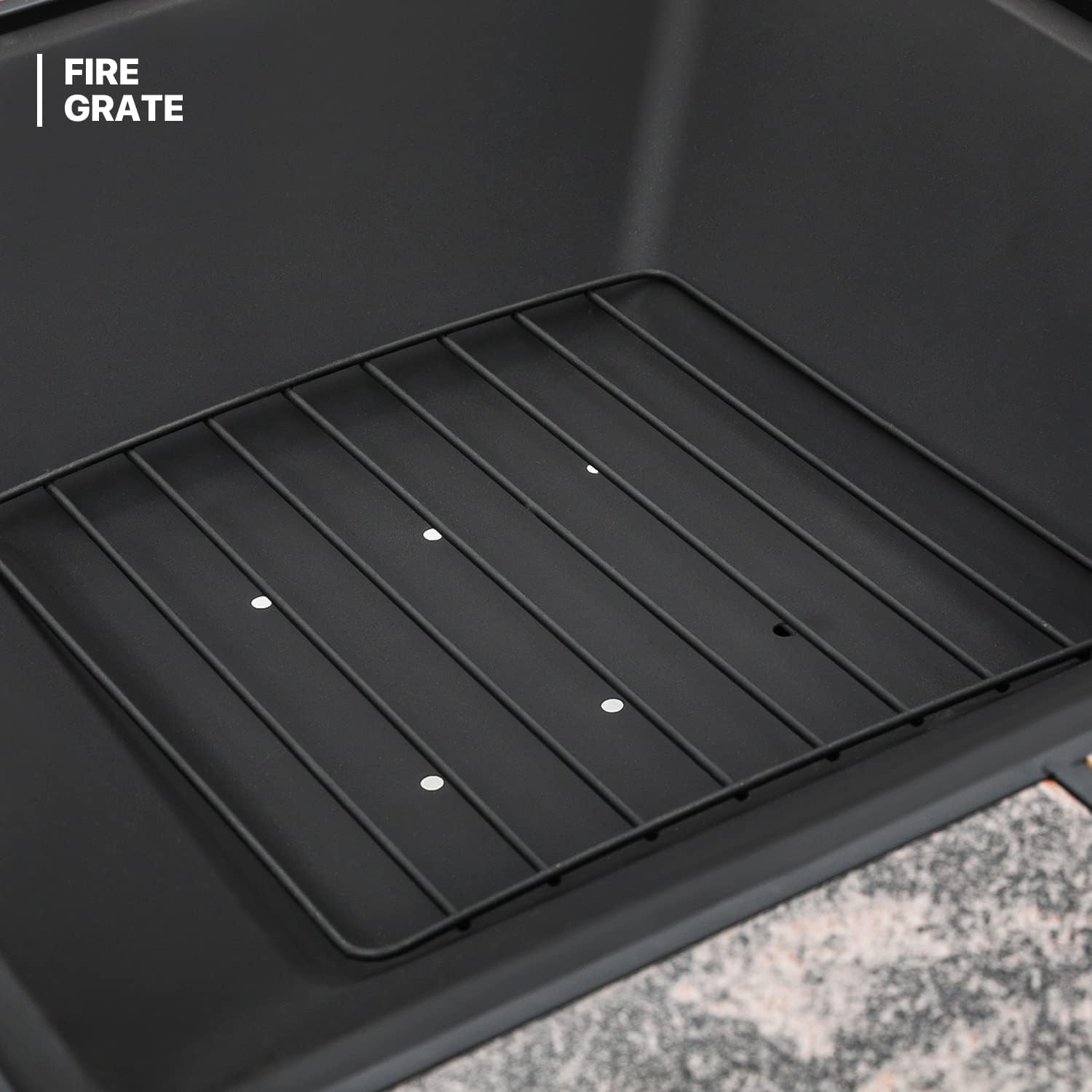 MoNiBloom 30" Protable Fire Pit Table Square Metal Firepit Patio Wood Burning Fireplace Garden Stove with Charcoal Rack Mesh Cover for Camping Bonfire Backyard BBQ, Black : Patio, Lawn & Garden