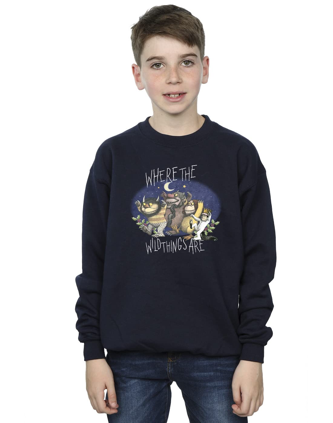 Where The Wild Things Are Boys Group Pose Sweatshirt Navy Blue 7-8 Years
