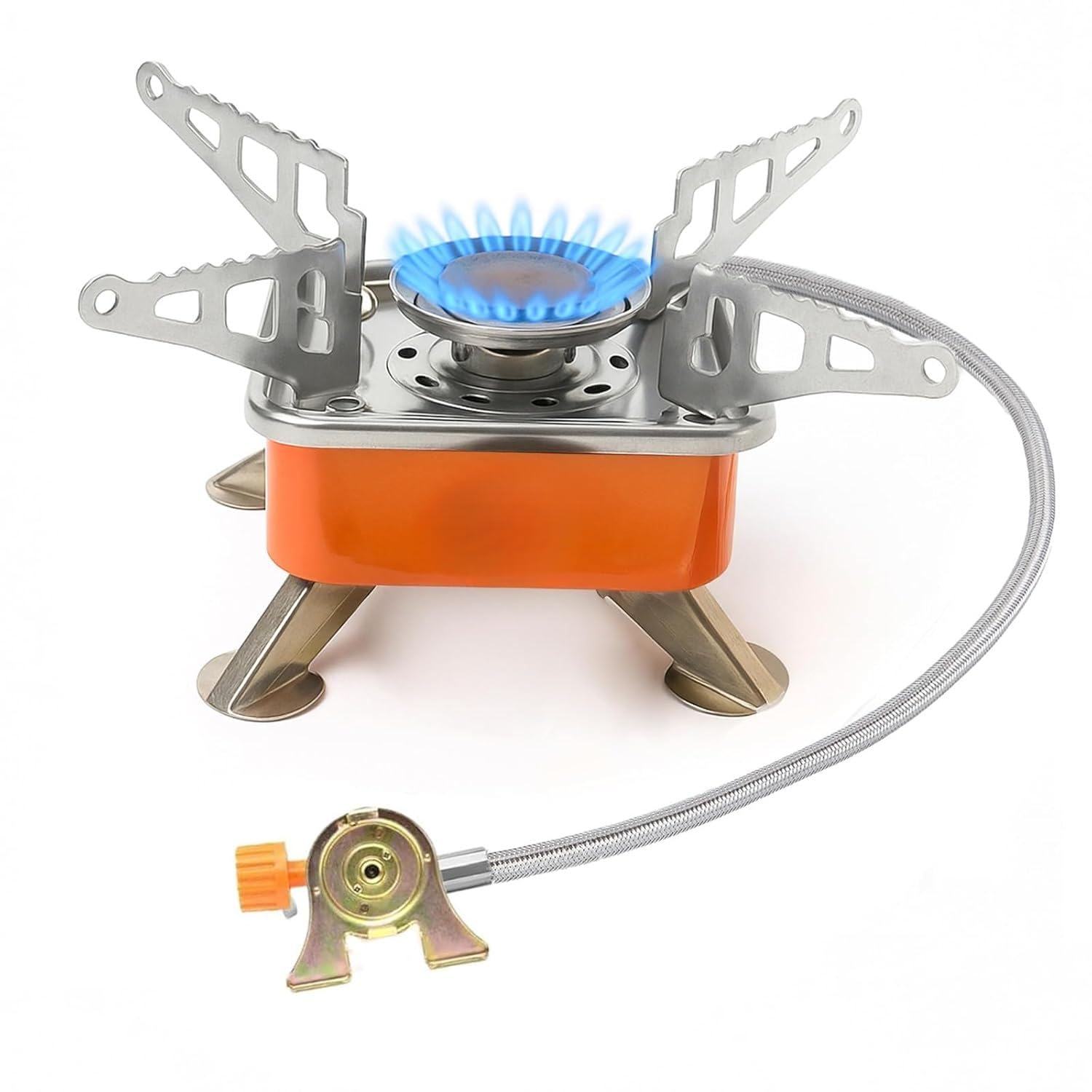 Portable Butane Gas Camping Stove with Stainless Steel Foldable Pot Stand & Flexible Hose | Outdoor Cooking Stove for Camping, Trekking, Hiking, Picnic & Travel | Lightweight Gas Burner-picture-31