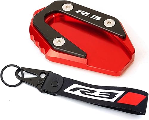 Miniatura 14 de CNC aluminio Motorcycle Side Stand Enlarge Plate Kickstand Extension for Yamaha R3 YZF R3 YZF-R3 MT03 MT-03 2014-2023 (Color : Red-MT03)