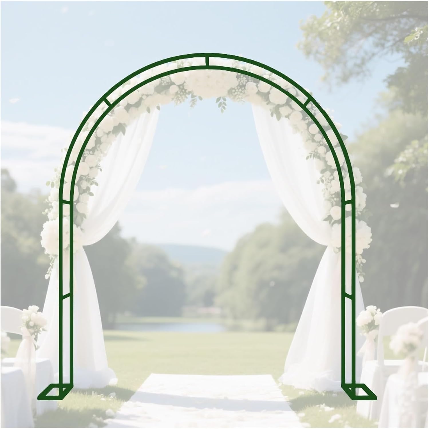 Thickened Metal Garden Arbor Wedding Arch Assemble Freely Sizes for Various Climbing Plant Roses Vines Bridal Party Decoration Pergola Arbor(Green,W80xH200cm)