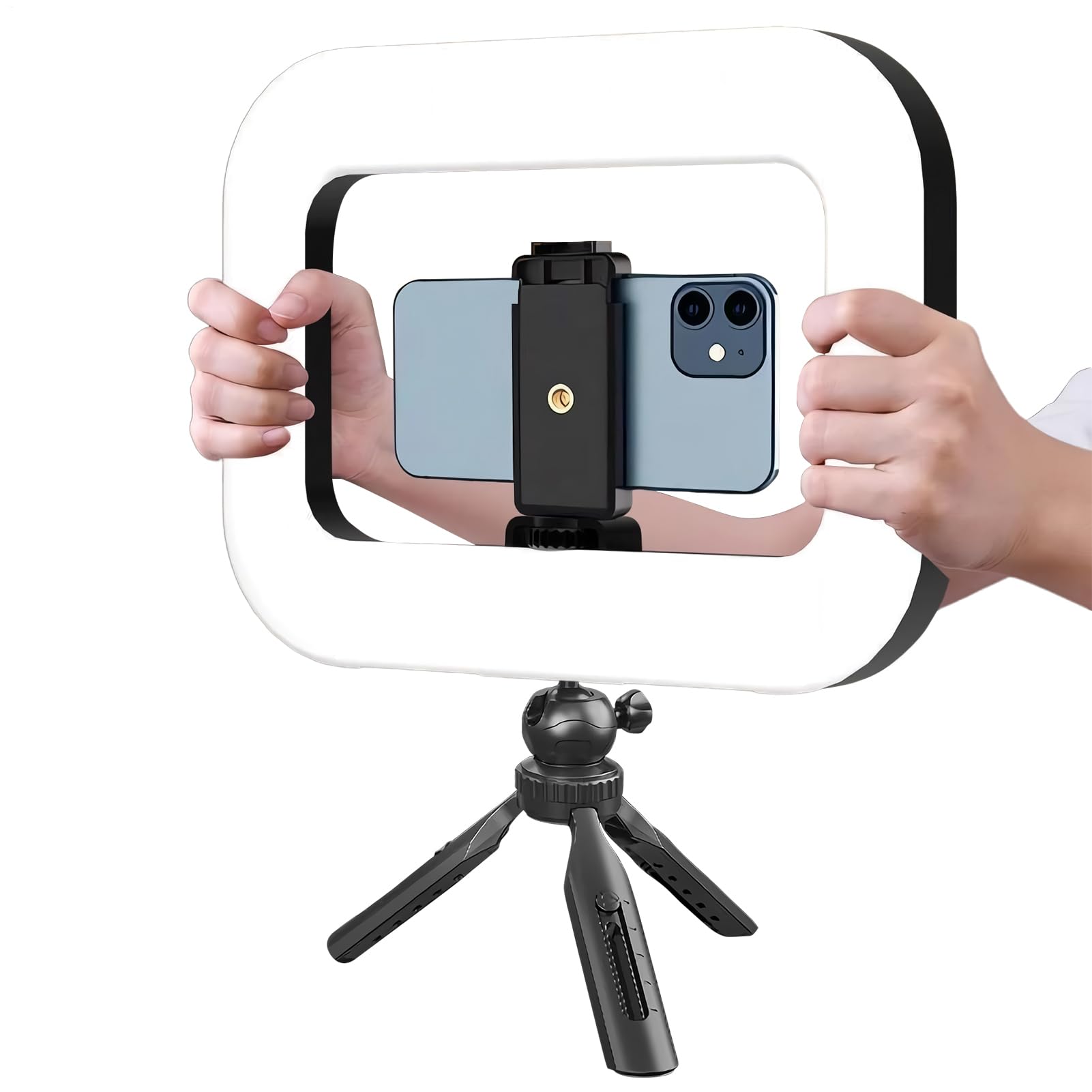 Selfie Stick Treppiede Con Luce Supporto Regolabile Estensibile Leggero Per | Ring Light Ricaricabile Con Treppiede Da Selfie Per Vlogging, Live Streaming, Registrazione, Fotografia, Truc