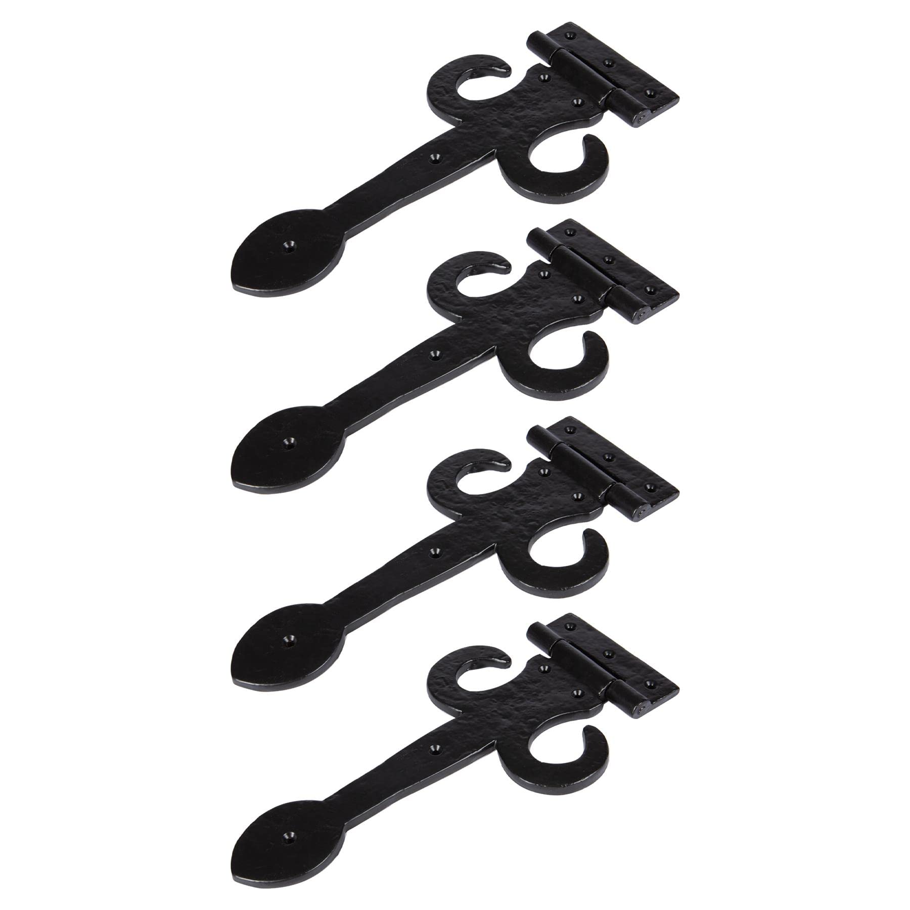 Hammer And Tongs Black Arrowhead T-Hinges - W300mm - Pack Of 4 - Powder Coated T Hinge Vintage Tee Hinge For Back Door, Front Door, Garden Gates, Sheds, Outhouses