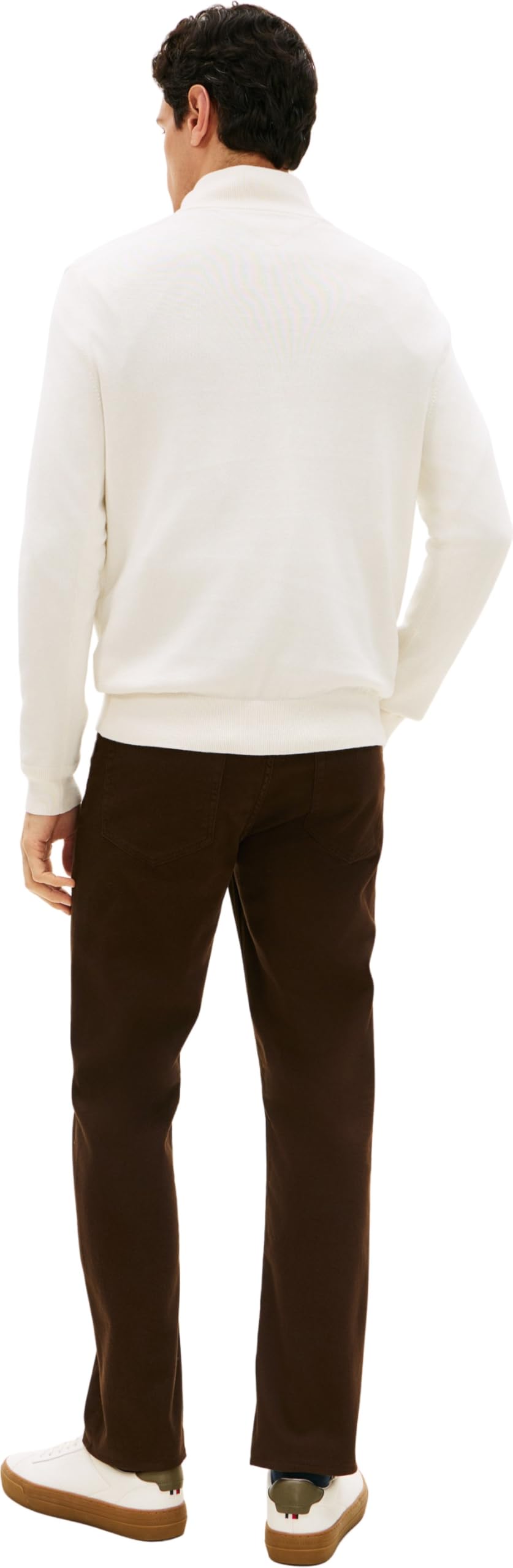 Tommy Hilfiger Pull avec Fermeture Éclair Homme Essential Cotton Mock Fermeture Éclair Demi-Longueur