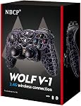 NBCP Light-Up Controller for PC - Black Crack Custom Design with RGB LED Lights, Turbo Function, Luminous Mode, Compatible with Windows 7/8/10/11 & Steam