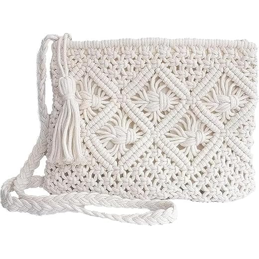 Handmade Macrame Bag - Boho-Chic Crossbody Tote