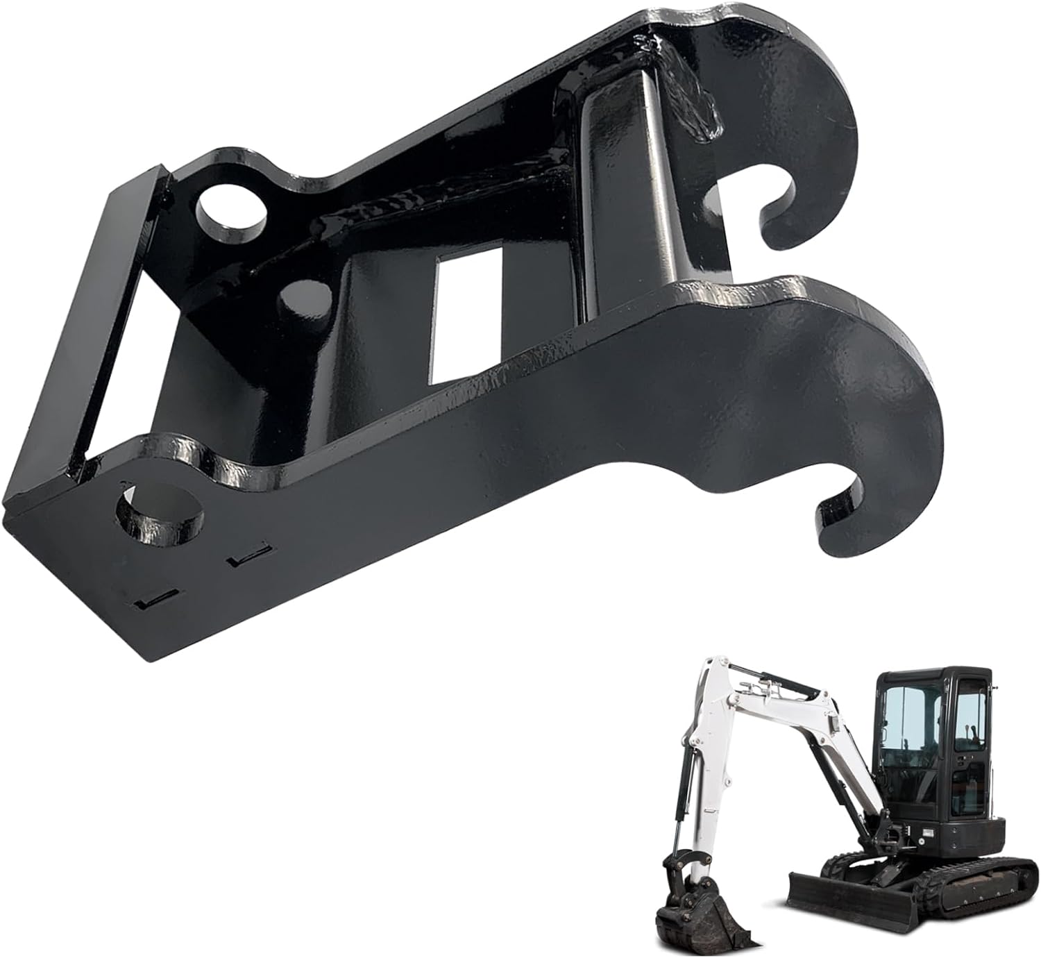 MINJIANG X-Change Coupler Bracket, Mini Excavator Attachment Quick Hitch Coupler Black-Coating Steel Attach Coupler for Bob-c-at E Series