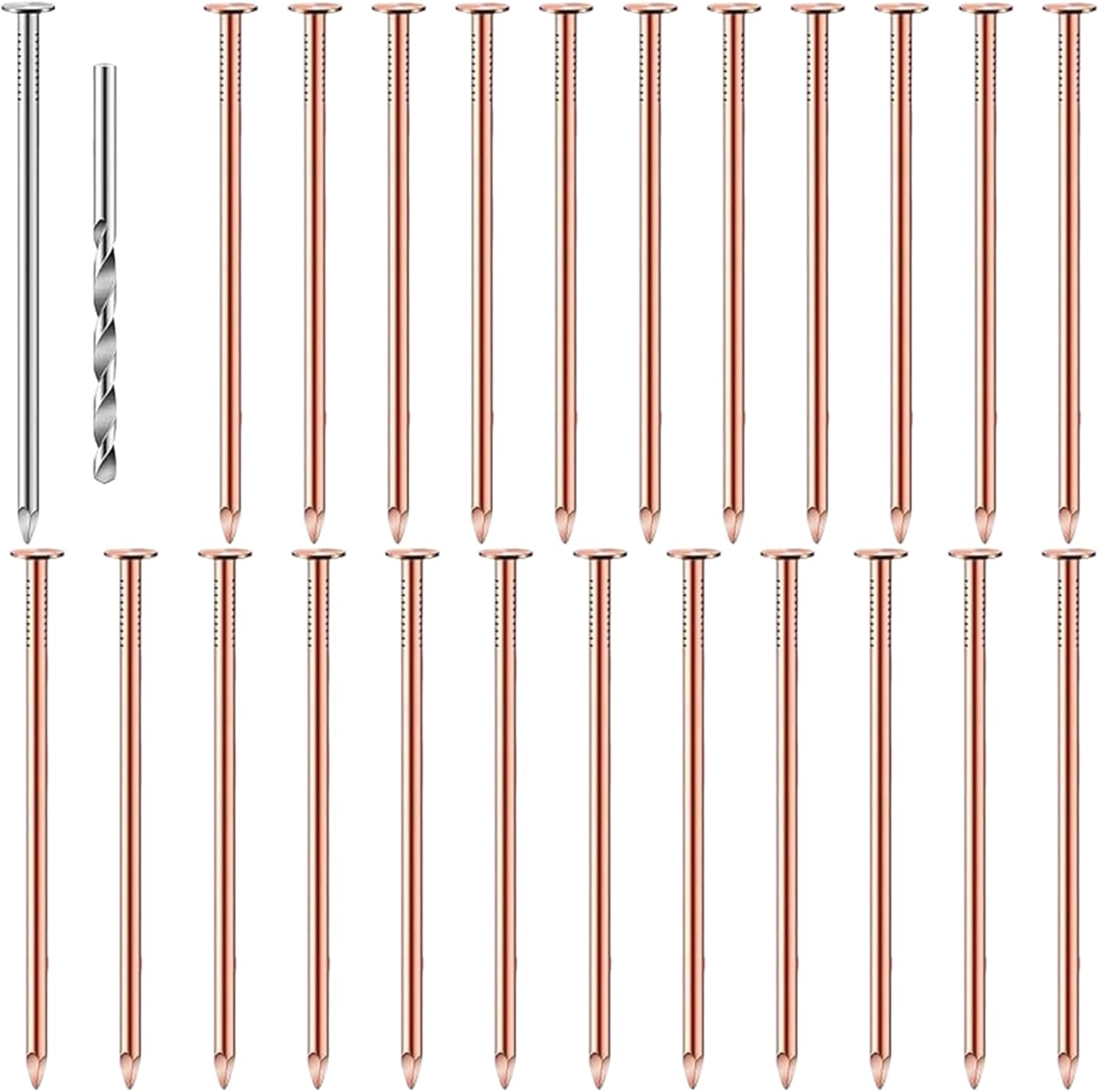 25Pcs Tree Stump Killers Coppers Nails Replacement Stump Removal Spikes Hardware for Tree Wood Working Coppers