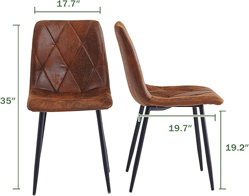 Miniatura 2 de Btrpily Juego de 4 sillas de comedor, silla de comedor con marco de metal para cocina, silla de asiento de tela tecnológica para sala de estar,