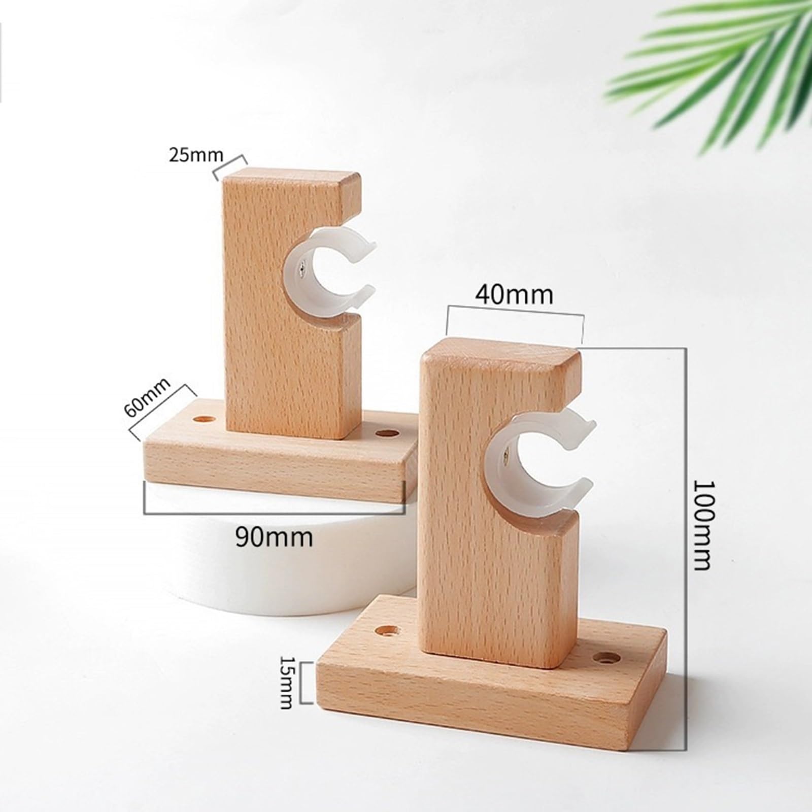 Regulowany karnisz z litego drewna 29 mm z pogrubionymi wspornikami nośnymi montowany z boku 120 cm długości, idealny do pojedynczych karniszy
