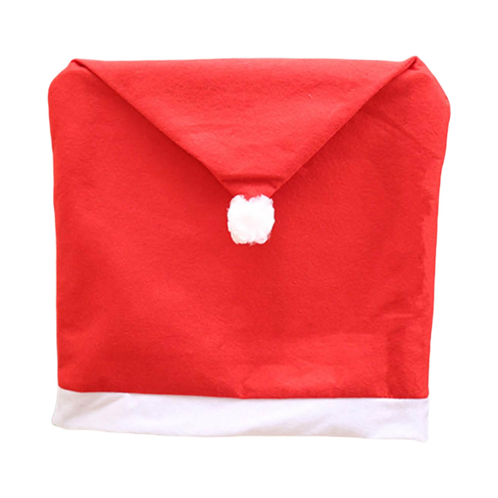 Tsophreniq Christmas Themed Chair Back Slipcovers Santa Hat Back Covers for Dining Room Decoration Washable Slipcovers