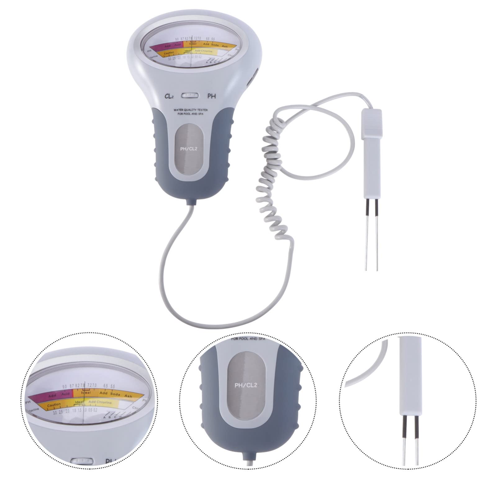 BESPORTBLE Tester per Acqua Digitale Rilevatore di PH Residuo Misuratore di PH per Piscina Kit Tester Elettronico per Piscina Facile da Usare