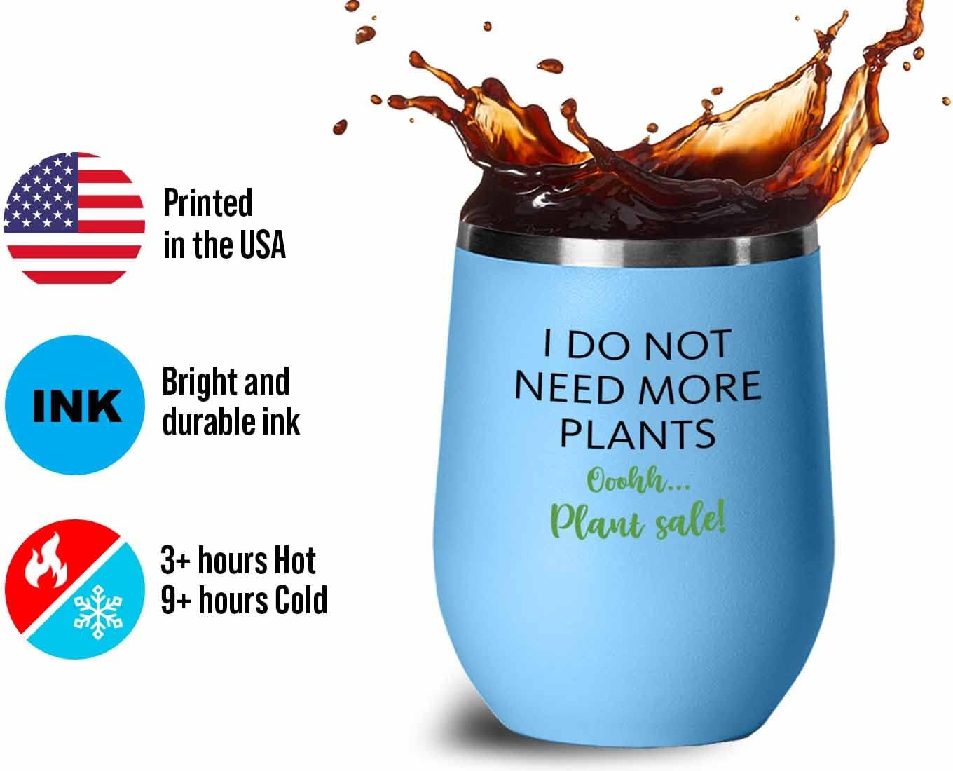 Gardening Blue Edition Wine Tumbler 12oz - Plant Sale - Gardeners Vegetables Plant Lover Flower Patio Garden Floral Theme Hortuculturist Yard Worker Landscaper Succulent image 4