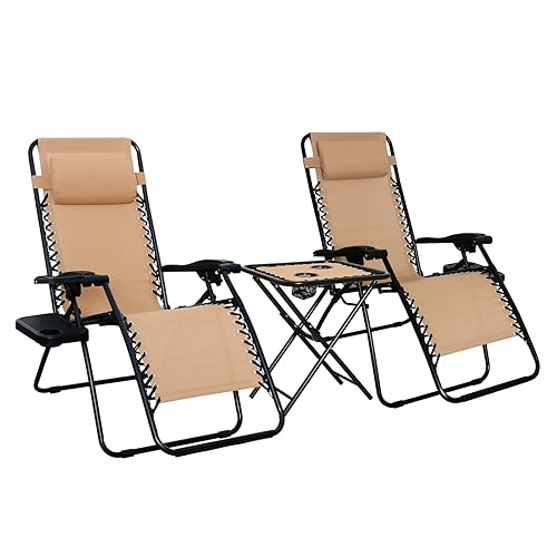 Amazon Basics Outdoor Textilene Adjustable Zero Gravity Folding Reclining Lounge