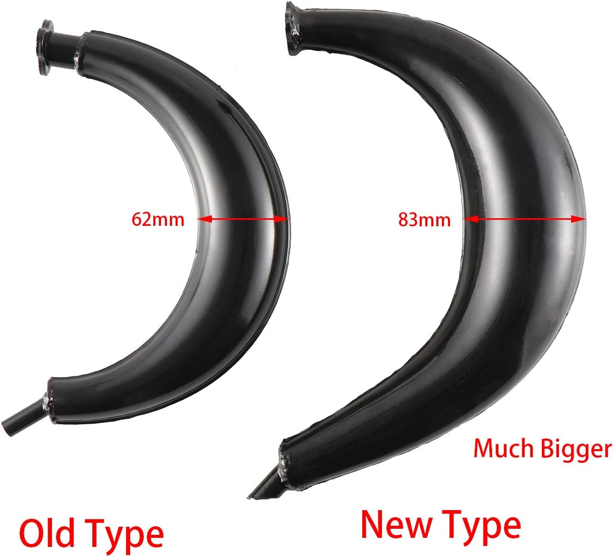 40mm Half Moon Banana Silencer Muffler for 2-Stroke
