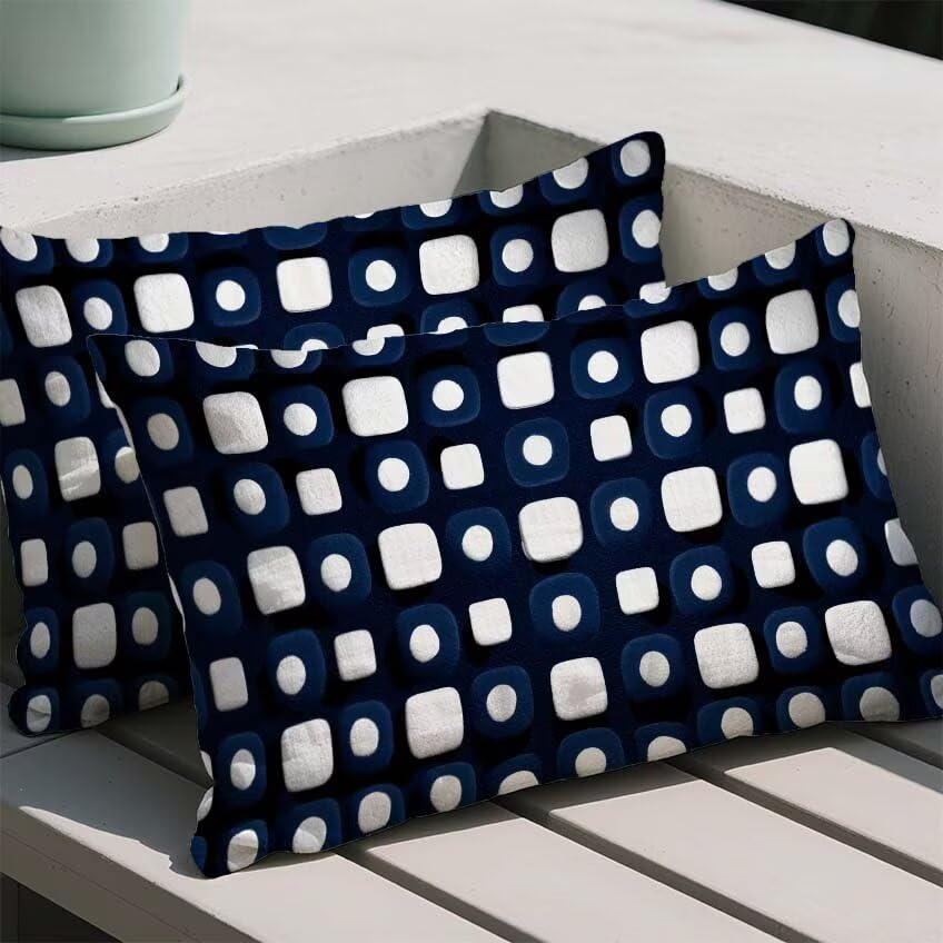 Housse de coussin 70x90cm imperméable en lin violet pour canapé et extérieur | Lot de 2 - 2