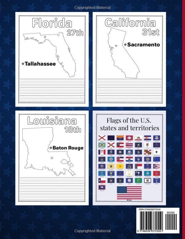 The USA 50 States Map Coloring Book: An Activity Coloring Book With Maps And Capitals Of The Fifty US States - Image 2
